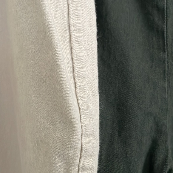 2 Denim & Co. pants dark green & cream. Stretch denim. Petite 1X. Gently used. - Picture 2 of 3